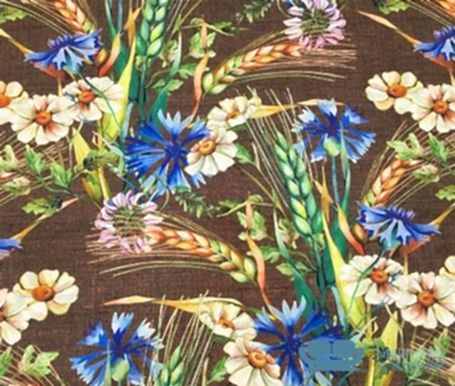 Başaklar Desenli Kahverengi Döşeme Kumaşı