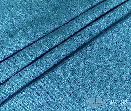 Berrak Mavisi Keten Görünümlü Fon Perde Kumaş