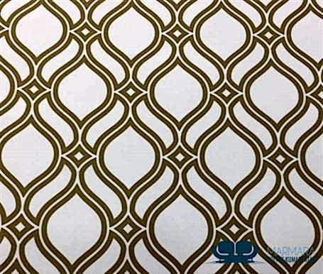 Beyaz Kahve Klasik Desenli Döşeme Kumaşı