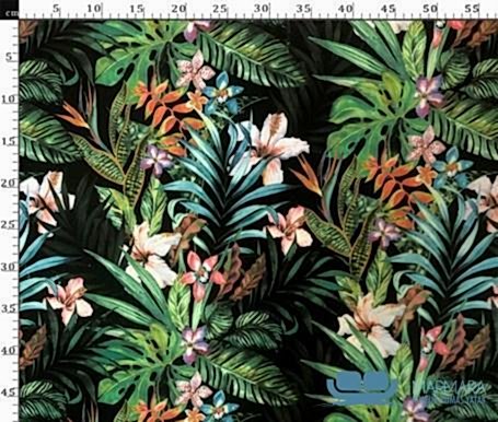 Bitki Desenli Fon Perde Kumaşı