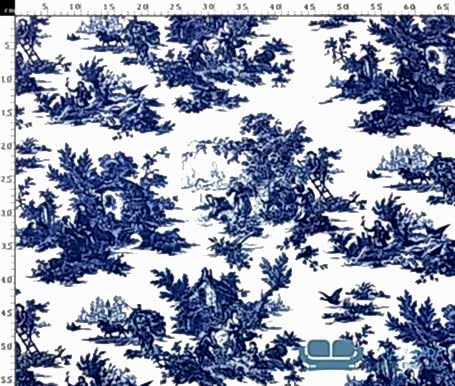 Blue Blanc Ağaç Desenli Koltuk Döşeme Kumaşı