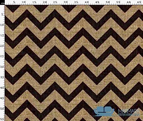 Çuval Desen Kahve Zigzaglı Koltuk Kaplama Kumaşı