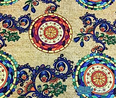 Çuval Model Geleneksel Mandala Desenli Koltuk Kumaşı