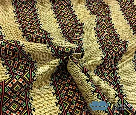 Çuval Zemin Etnik Şeritli Koltuk Kaplama Kumaşı