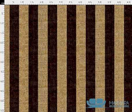 Çuval Zemin Kahve Şerit Desenli Perdelik Kumaş