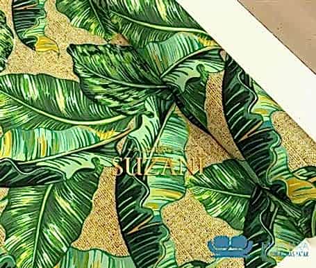 Çuval Zemin Tropikal Yapraklı Koltuk Kaplama Kumaşı