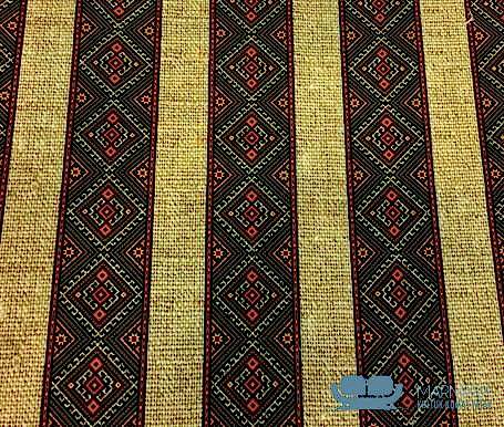 Etnik Çizgili Çuval Tipi Döşemelik Kumaş