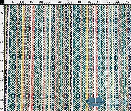 Etnik Dikey Çizgi Desenli Perde Kumaşı