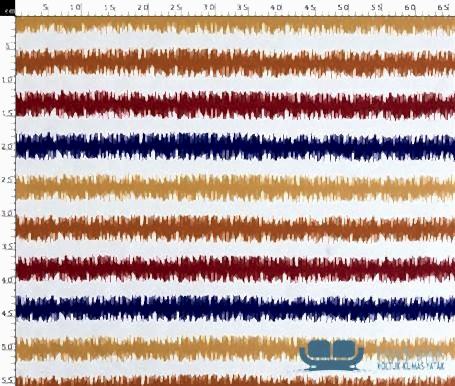 Lacivert Turuncu Çizgili İkat Desenli Döşeme Kumaşı