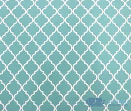 Mint Yeşili Beyaz Moroccan Desenli Fon Perde Kumaşı