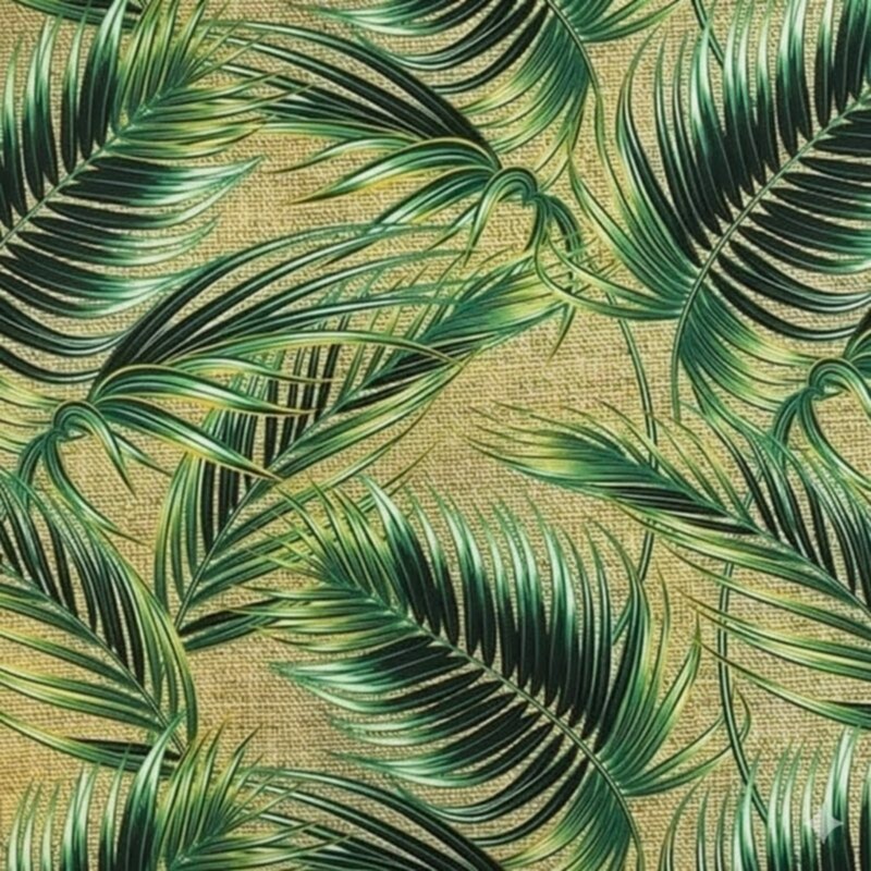Çuval Zemin Sivri Tropik Yapraklı Döşeme Kumaşı