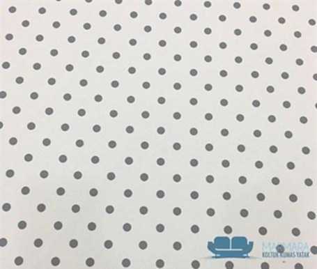 Beyaz Gri Sade Puanlı Döşeme Kumaşı