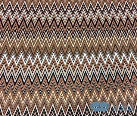 Kahverengi Zikzak Desenli Döşemelik Kumaş