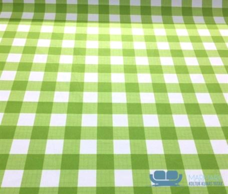 Açık Yeşil Ekoseli Koltuk Kumaşı