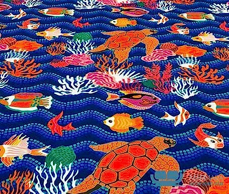 Balık Kaplumbağa Desenli Perdelik Kumaş