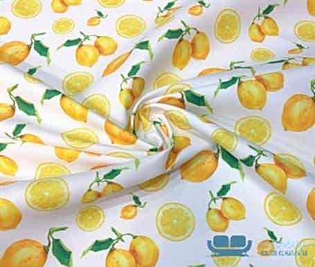Beyaz Limon Motifli Fon Perde Kumaşı