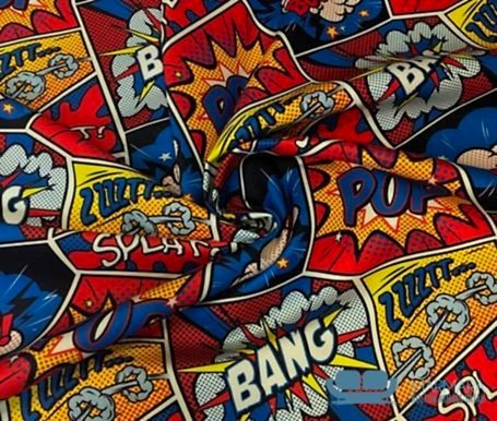 Çizgi Roman Desenli Döşemelik Kumaş