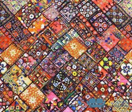 Etnik Hint Kilimi Desenli Döşemelik Kumaş