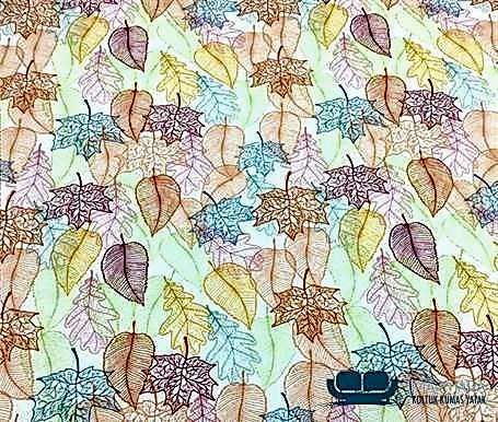 Renkli Yapraklar Desenli Koltuk Döşeme Kumaşı