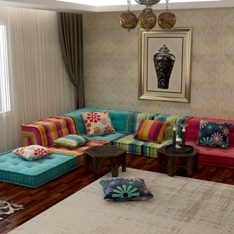 Mahjong Style Sofa (El İşi Mahjong Tarzı Koltuk ve Minder Takımı)