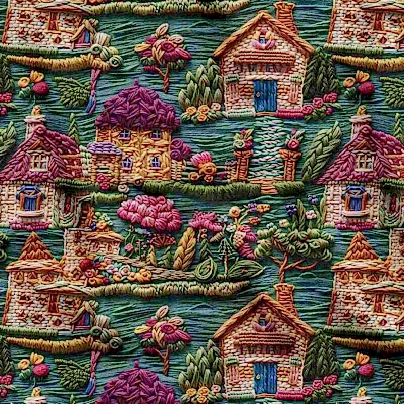 3d-ev-ve-bahce-tasarimli-kumas-modeli