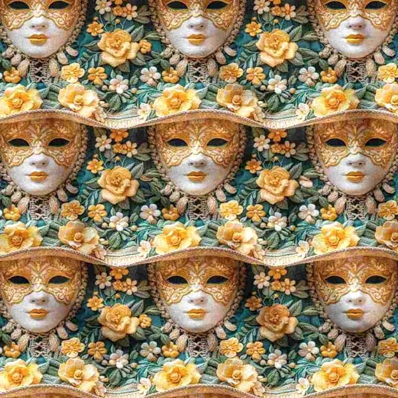 3d-yuz-ve-cicek-motifli-turuncu-renkte-kumas-modeli